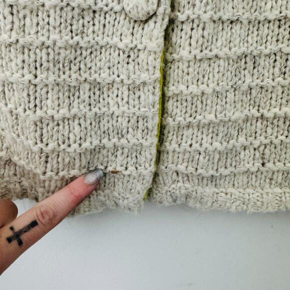 Lux Knit Button Up Cardigan Tan Wool Blend Women’s Size XS - Picture 3 of 9